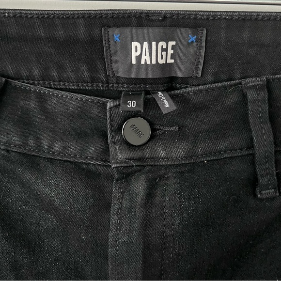 Paige Black Fog ‘Jolie’ Luxe Coated Wax Cargo Jeans |Size 30| - Picture 7 of 9